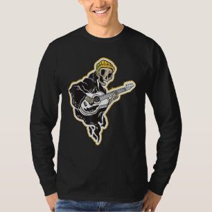 Rock Music Skeleton With Guitar Punk Rock T-Shirt