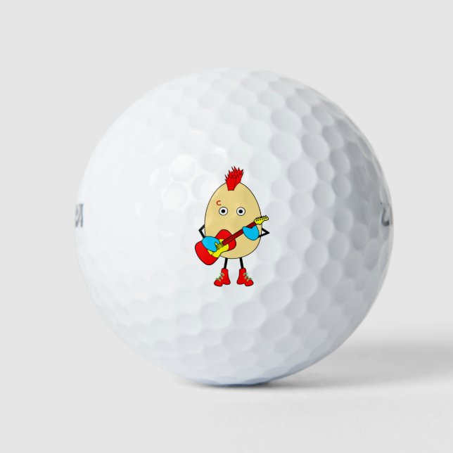 Rock Musician Egghead Golf Balls (Front)