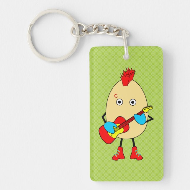 Rock Musician Egghead Key Ring (Front)