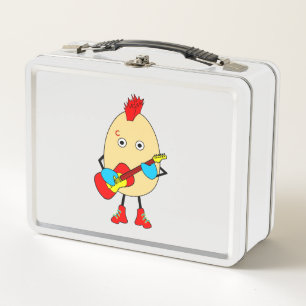 Rock Musician Egghead Metal Lunch Box