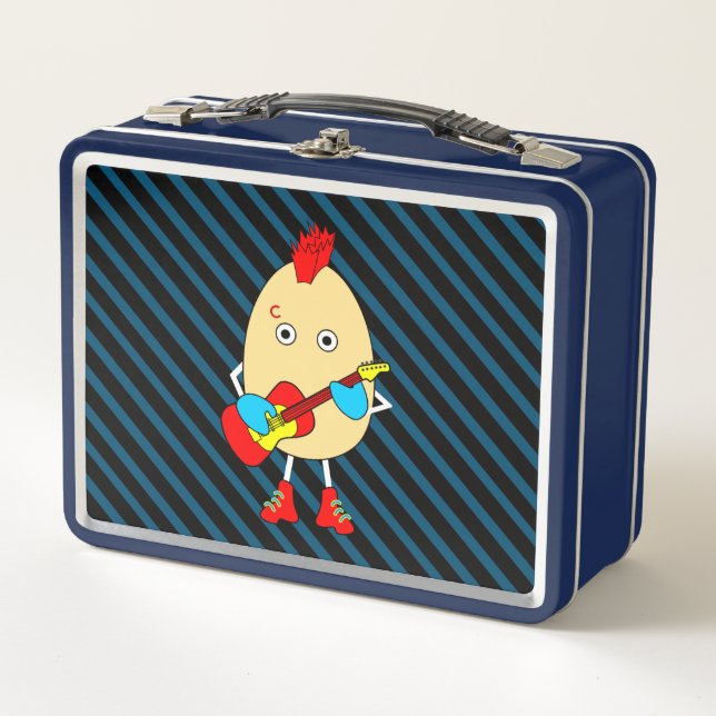 Rock Musician Egghead Metal Lunch Box (Front)