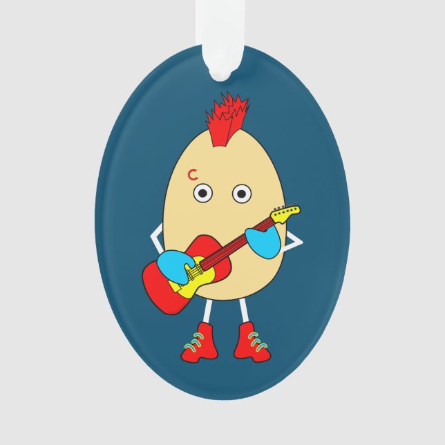 Rock Musician Egghead Ornament (Front)