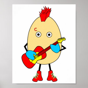 Rock Musician Egghead Poster