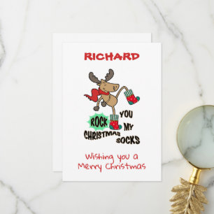 Rock my Christmas socks custom Christmas card