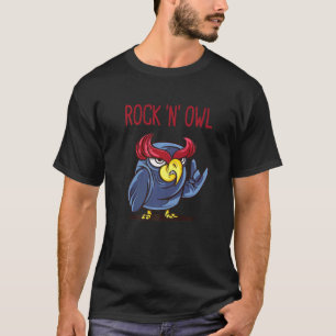 Rock N Owl Devil Horns Rock And Roll Heavy Met T-Shirt