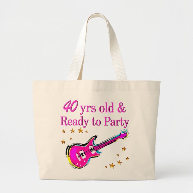 ROCK N ROLL 40TH LARGE TOTE BAG (Front)