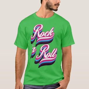 Rock n Roll 80s Retro Vintage Typography T-Shirt