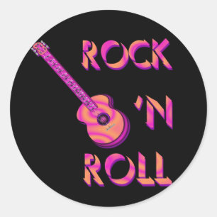 Rock 'n Roll Acoustic Guitar Sticker