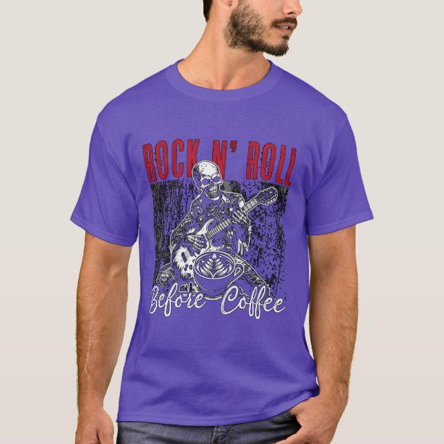 Rock N Roll Before Coffee 80s Music Coffee Lover f T-Shirt (Front)