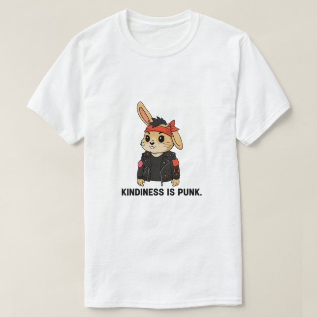 Rock ’n’ Roll Bunny – Cute but Wild T-Shirt (Design Front)