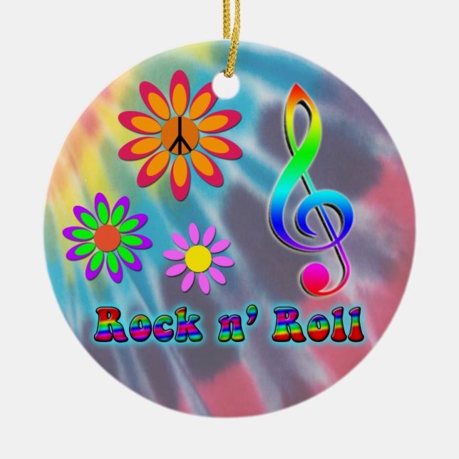 Rock n' Roll Ceramic Tree Decoration (Front)