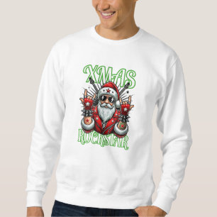 Rock n Roll Christmas Sweatshirt - Rocker Santa