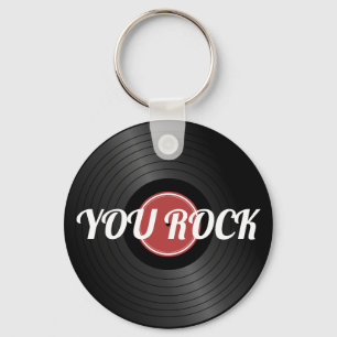 Rock N Roll Classic Vinyl Record Key Ring