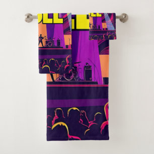 Rock n Roll Concert Stage Bath Towel Set