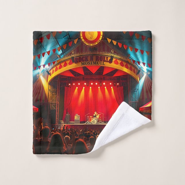 Rock n Roll Concert Stage Bath Towel Set (Wash Cloth)