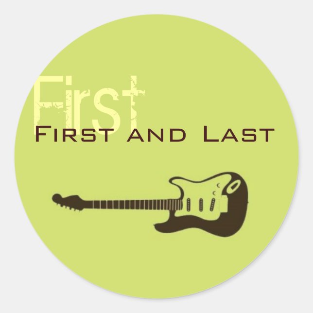 Rock N Roll Customisable Name Stickers (Front)