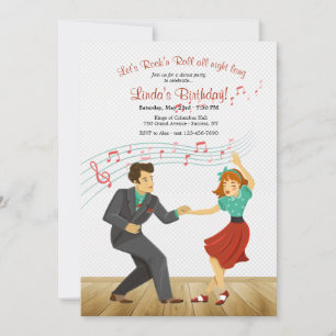 Rock 'n Roll Dance Party Invitation