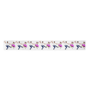 "Rock n Roll" Dancers Satin Ribbon