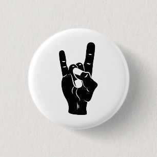 Rock n Roll Devil Horns 3 Cm Round Badge