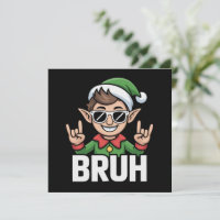 Rock n Roll Elf Bruh Funny Saying Meme Christmas 