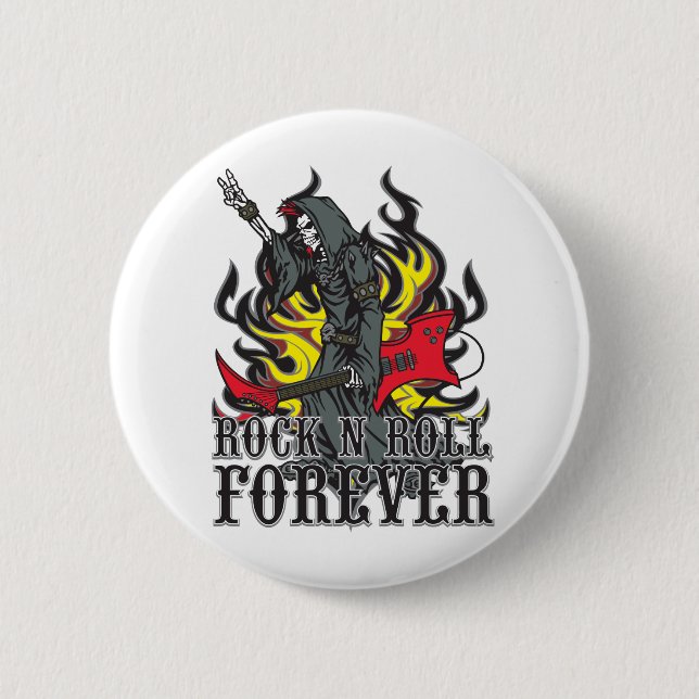 Rock N Roll Forever 6 Cm Round Badge (Front)