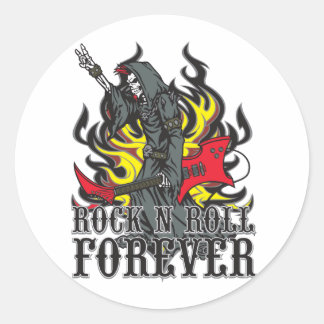 Rock N Roll Forever Classic Round Sticker