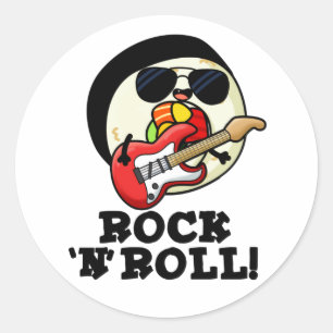 Rock n Roll Funny Sushi Roll Pun  Classic Round Sticker