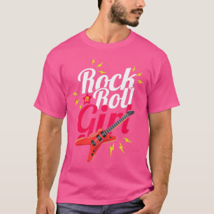 Rock N Roll Girl Guitarist Bassist Musician Rocker T-Shirt