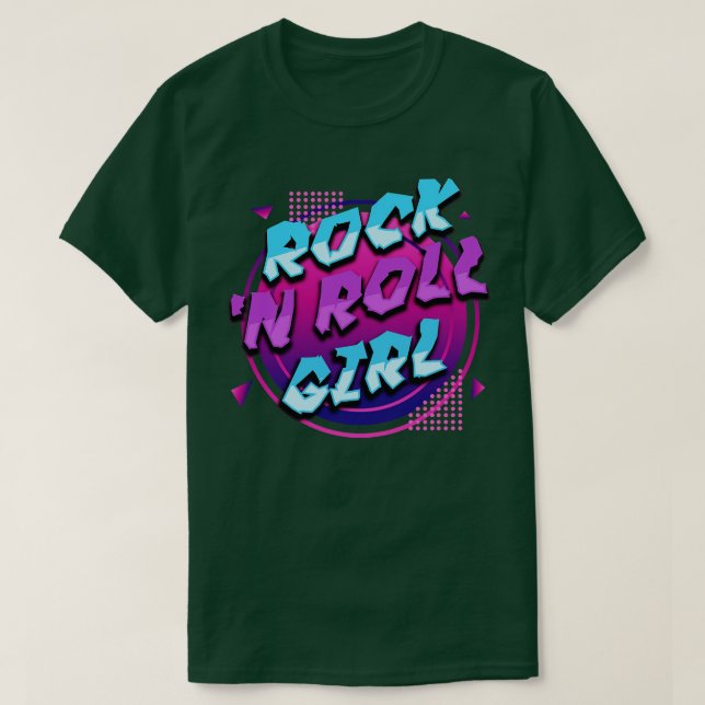 Rock N Roll Girl RockMusic Lover for Rocker Girls  T-Shirt (Design Front)