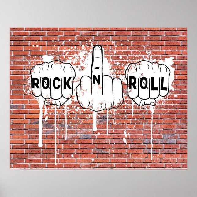Rock-N-Roll Graffiti Poster (Front)