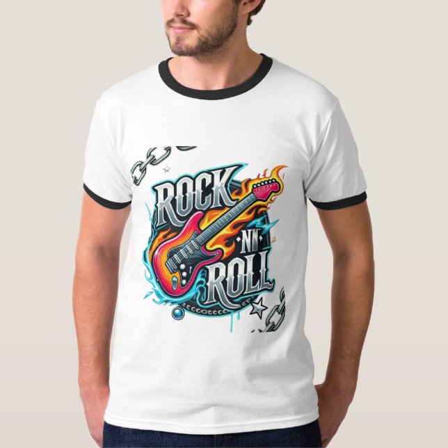 Rock N Roll Grunge Typography T-Shirt  (Front)