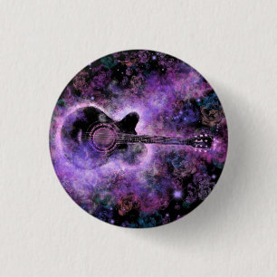 Rock N Roll Guitar Button Rock Music