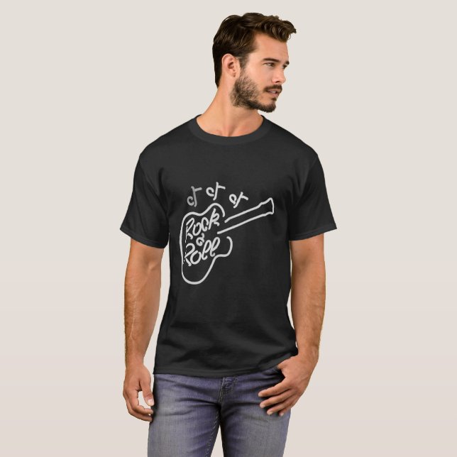 Rock N Roll Guitar  T-Shirt (Front Full)