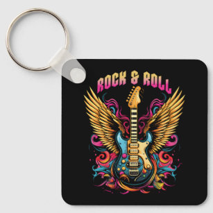 Rock n Roll Guitar wings Key Ring