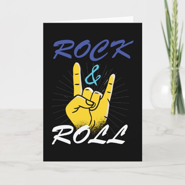 Rock N Roll Hand Sign Card (Front)