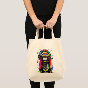 Rock N Roll Jukebox Colourful Retro Art Tote Bag