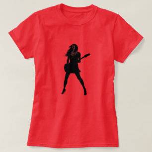Rock N Roll Lady Silhouette T-Shirt Painting
