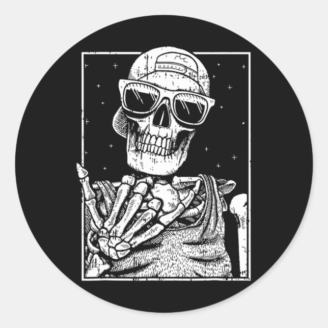 Rock N Roll Nd Lazy Halloween Costume Rocker Music Classic Round Sticker (Front)