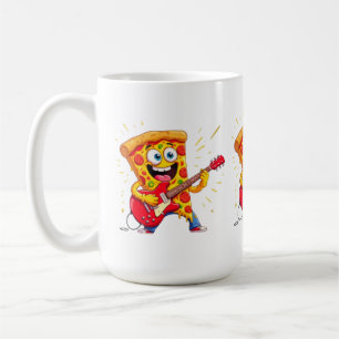 **Rock ’n’ Roll Pizza – Funny Guitar-Playing Slice Coffee Mug