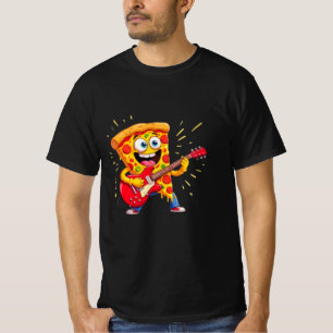 **Rock ’n’ Roll Pizza – Funny Guitar-Playing Slice T-Shirt