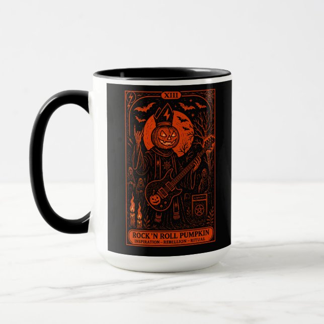 Rock ’N Roll Pumpkin Mug – Gothic Tarot Card (Left)