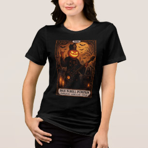 Rock 'N Roll Pumpkin Tarot Card Women’s T-Shirt Tri-Blend Shirt