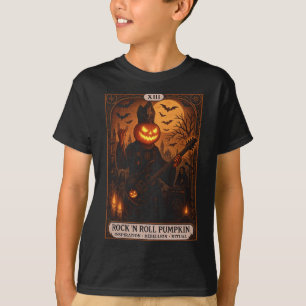 Rock 'N Roll Pumpkin Tarot Card Youth T-Shirt