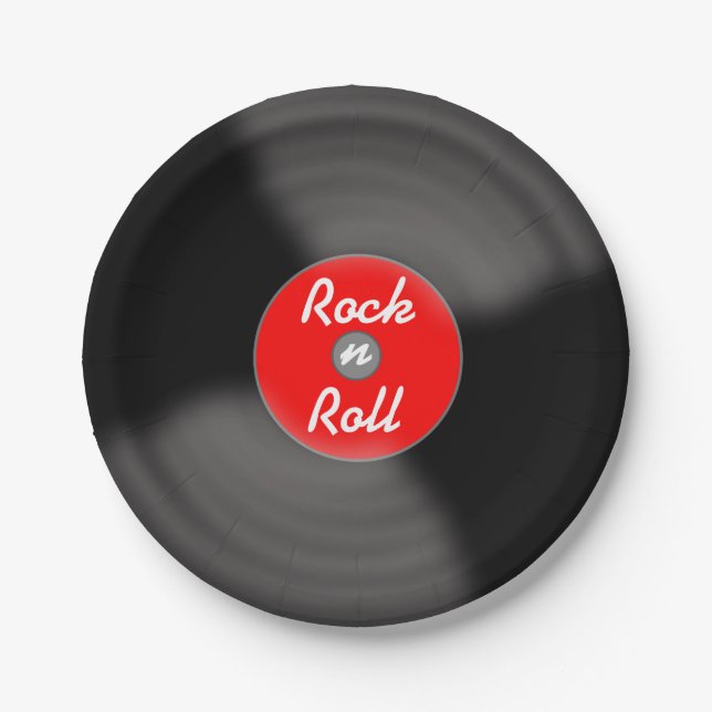 Rock N Roll Record Paper Plates (Front)