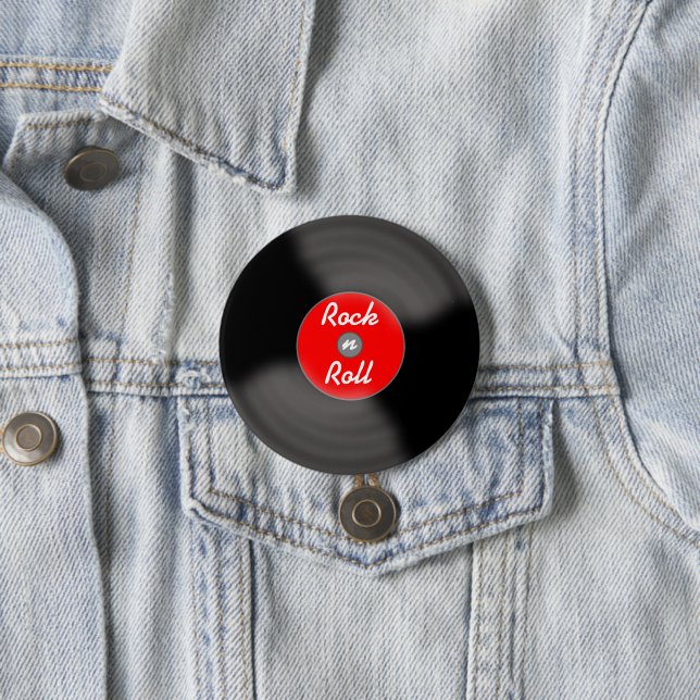 Rock N Roll Record Retro Pin (In Situ)