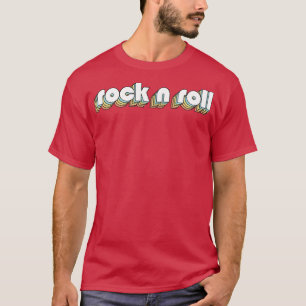 Rock n Roll Retro Rainbow Typography Faded Style T-Shirt