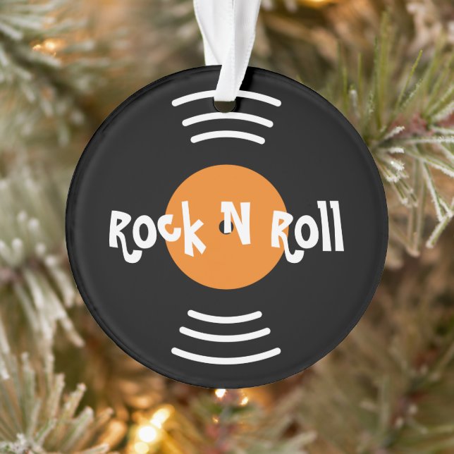 Rock n Roll retro vinyl record Christmas ornament (Tree)