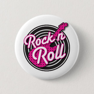 Rock N Roll rockabilly record design 6 Cm Round Badge