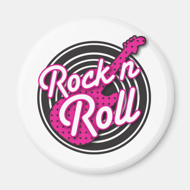 Rock N Roll rockabilly record design Magnet (Front)