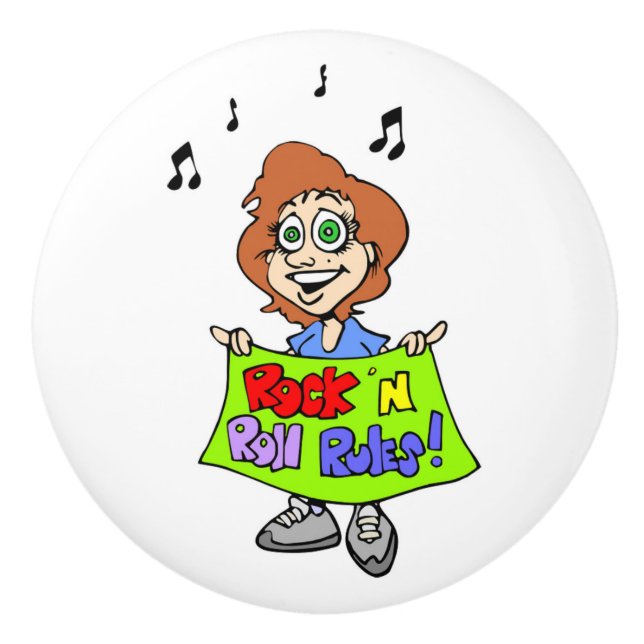 ROCK 'N ROLL RULES CERAMIC KNOB (Front)